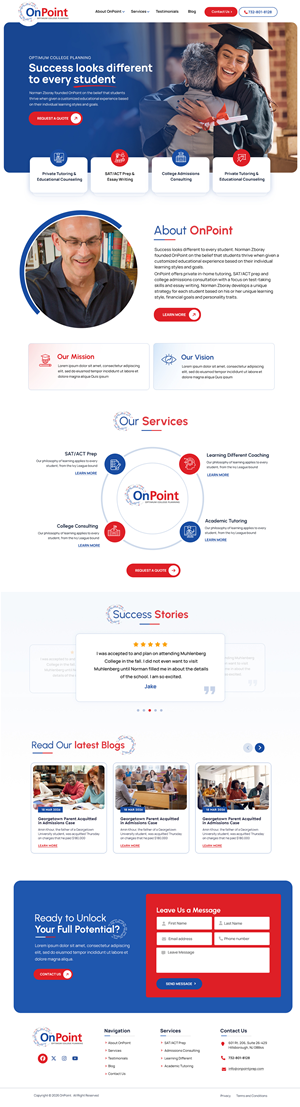 Web Design by Blue Sparrow for Onpoint Prep | Design: #37118794
