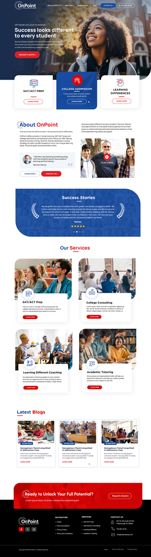 Web Design by Blue Sparrow for Onpoint Prep | Design: #37119632