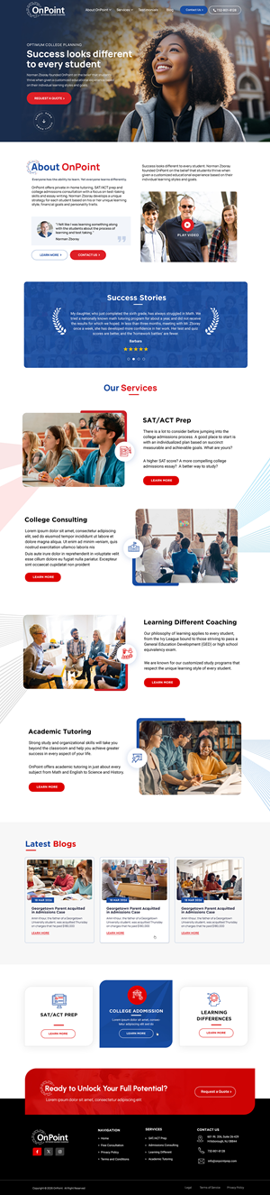Web Design by Blue Sparrow for Onpoint Prep | Design: #37119633