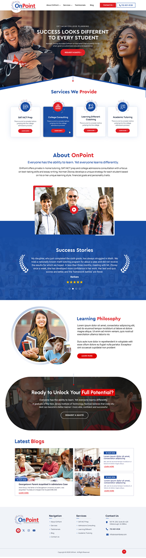 Web Design by Blue Sparrow for Onpoint Prep | Design: #37123342