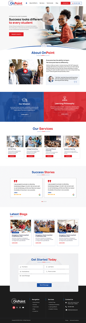 Web Design by Blue Sparrow for Onpoint Prep | Design: #37124282