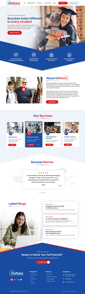 Web Design by Blue Sparrow for Onpoint Prep | Design: #37124370
