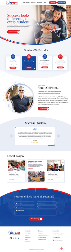 Web Design by Blue Sparrow for Onpoint Prep | Design: #37128005