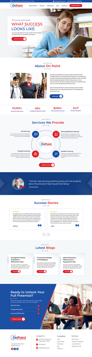 Web Design by Blue Sparrow for Onpoint Prep | Design: #37128323