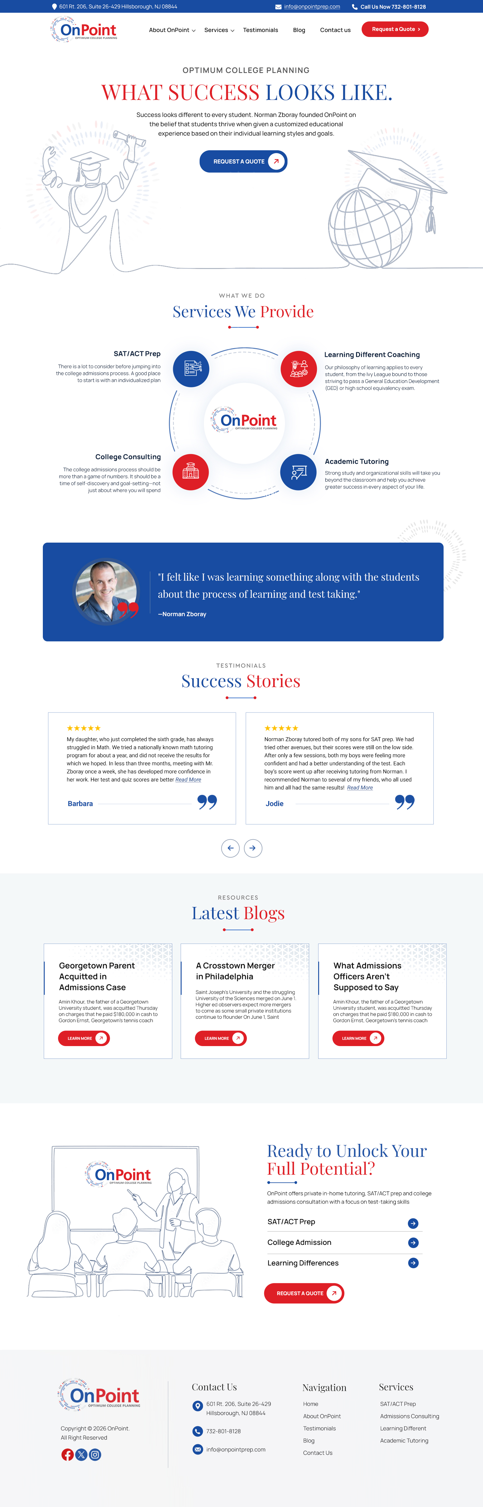 Web Design by Blue Sparrow for Onpoint Prep | Design #37128387