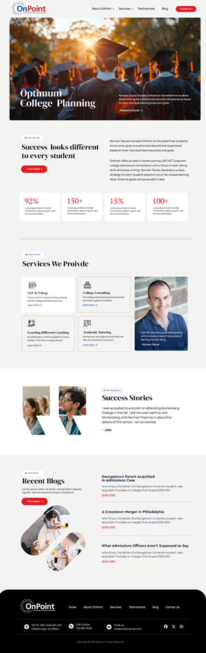 Web Design by Blue Sparrow for Onpoint Prep | Design: #37132641