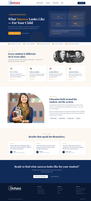 Web Design by Blue Sparrow for Onpoint Prep | Design: #37139048