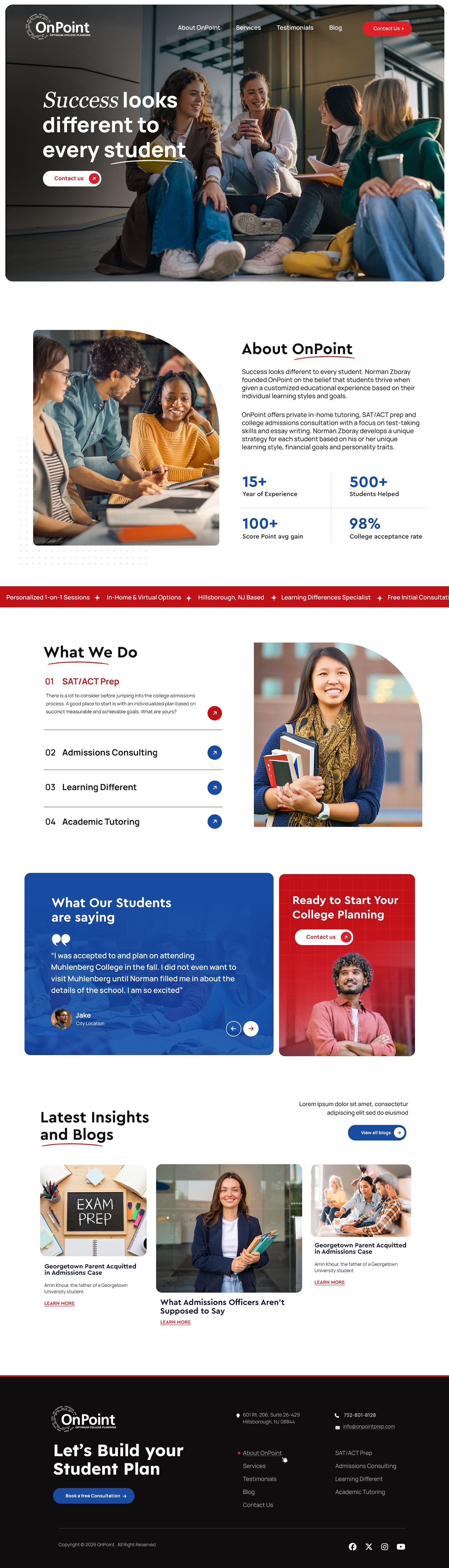 Web Design by Blue Sparrow for Onpoint Prep | Design #37139148