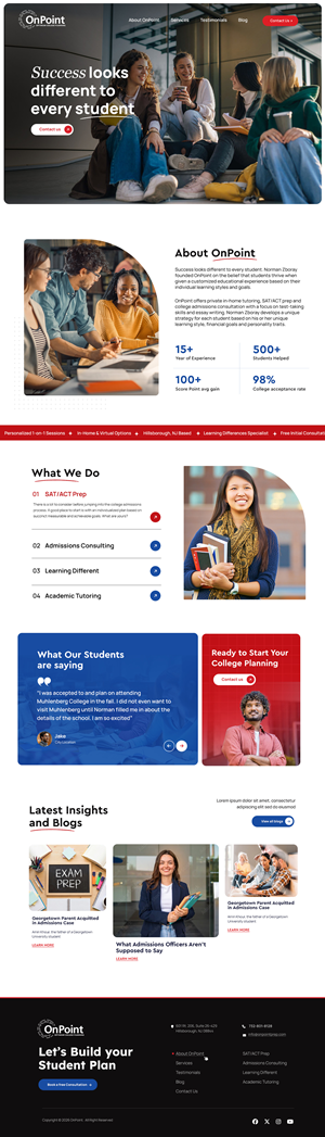 Web Design by Blue Sparrow for Onpoint Prep | Design: #37139148