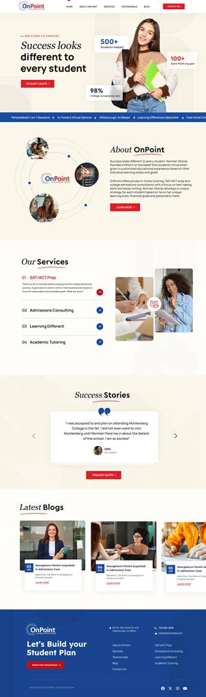 Web Design by Blue Sparrow for Onpoint Prep | Design: #37139470