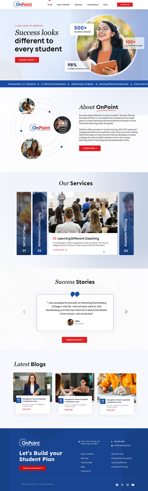 Web Design by Blue Sparrow for Onpoint Prep | Design: #37139471