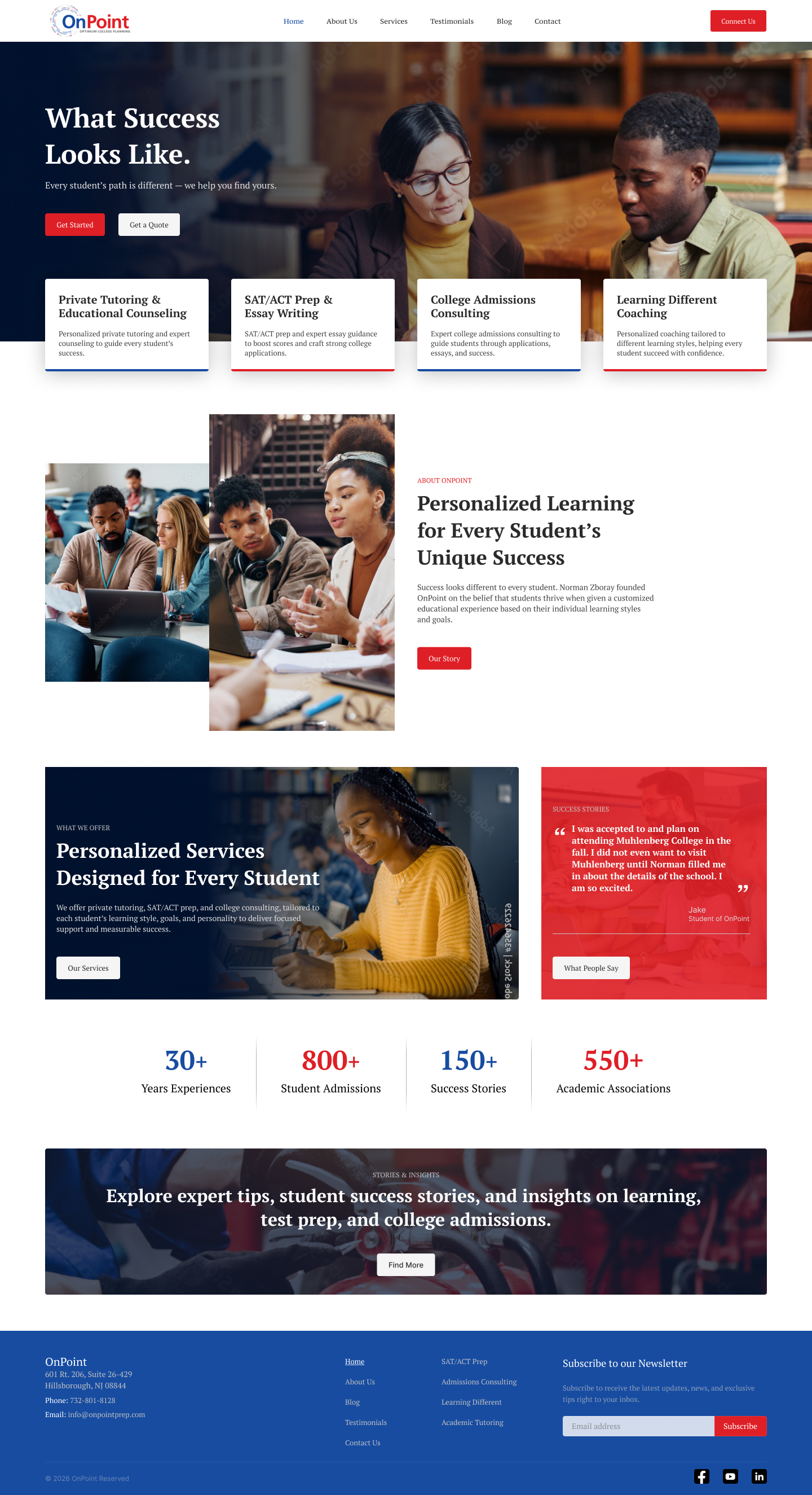 Web Design by Arindam for Onpoint Prep | Design #37135319