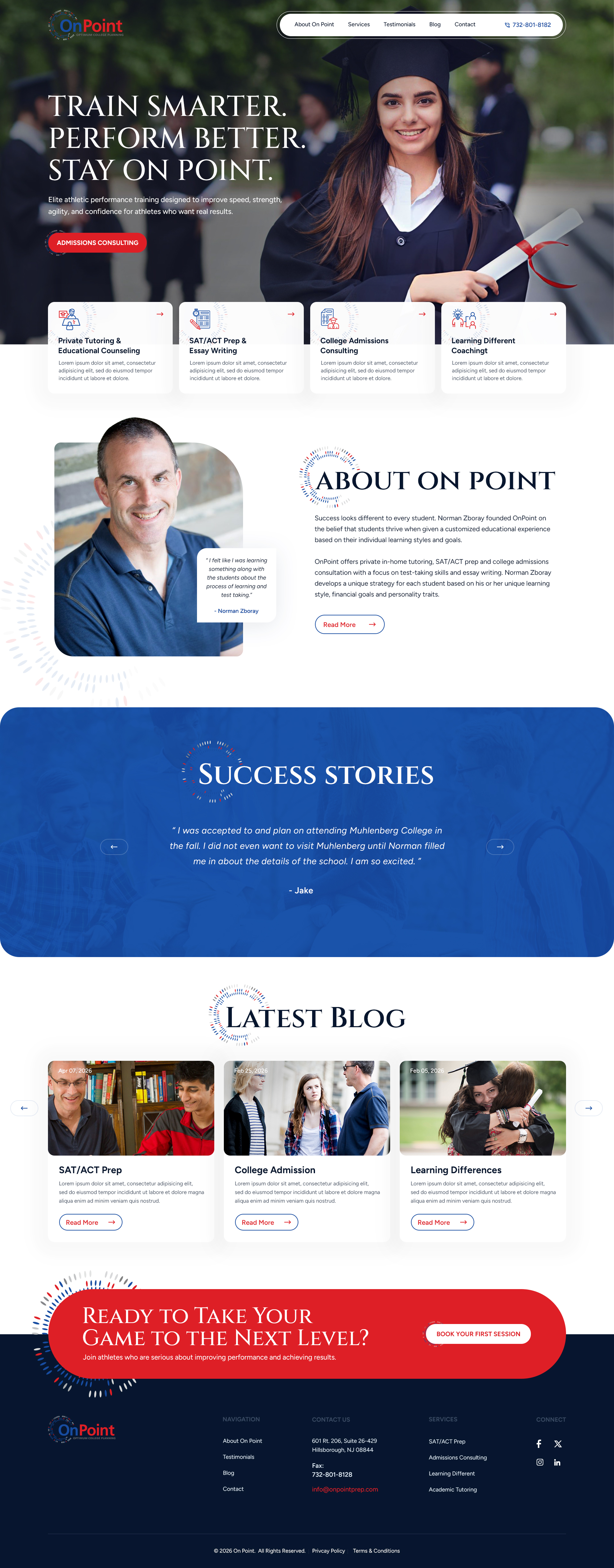 Web Design by Bhavik P. for Onpoint Prep | Design #37159036