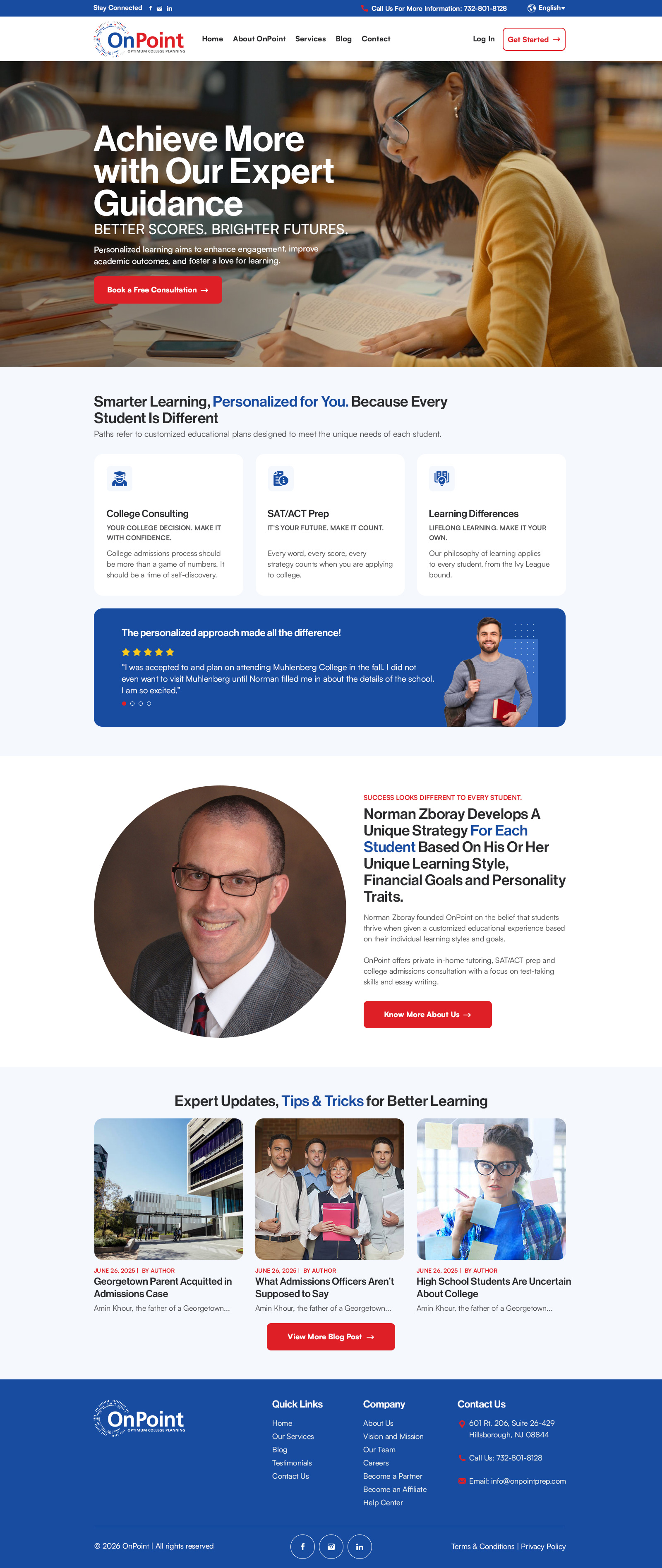 Web Design by IDesign1606 for Onpoint Prep | Design #37126785