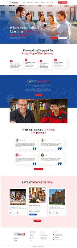 Web Design by Hafsa Fatymah for Onpoint Prep | Design #37129268