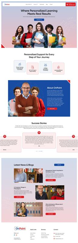 Web Design by Hafsa Fatymah for Onpoint Prep | Design: #37129286