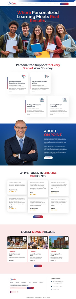 Web Design by Hafsa Fatymah for Onpoint Prep | Design: #37129289