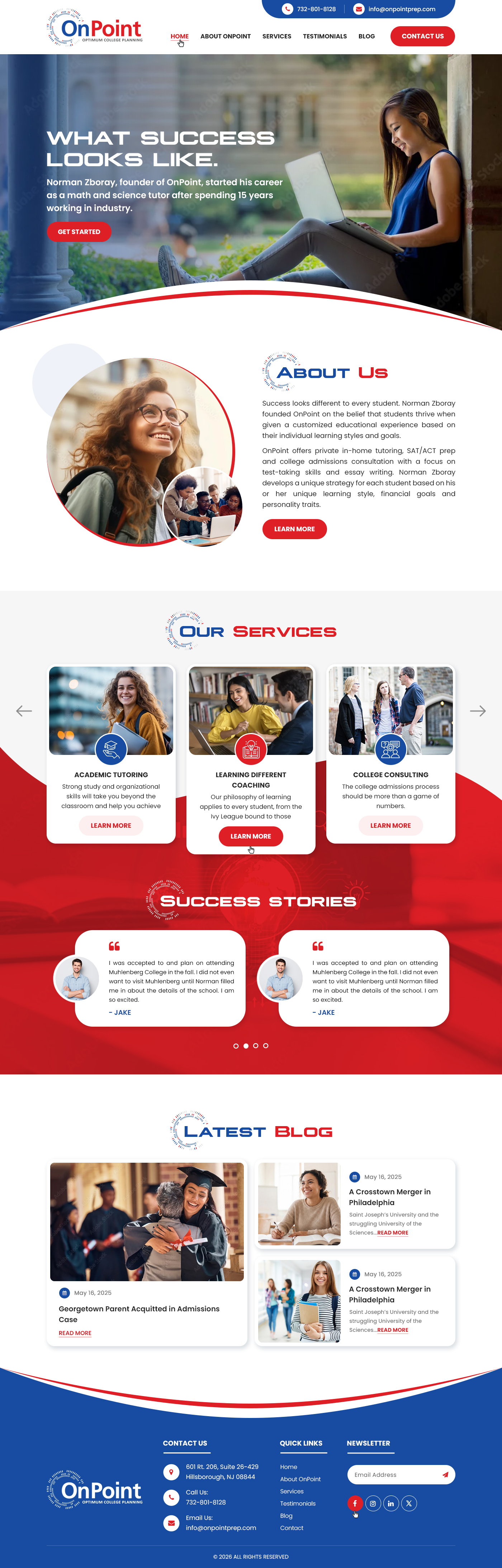 Web Design by Dreams Designs for Onpoint Prep | Design #37114782