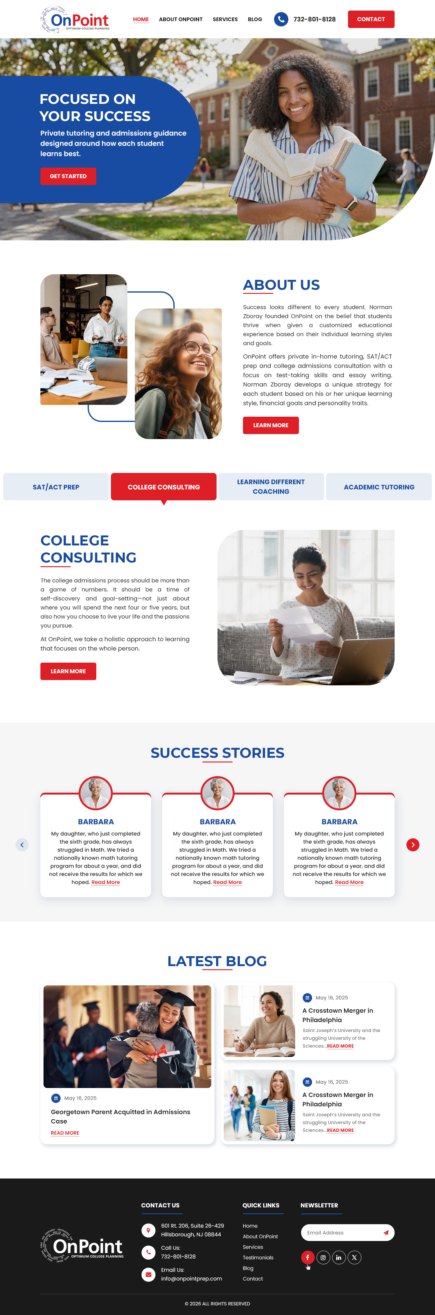 Web Design by Dreams Designs for Onpoint Prep | Design #37116516