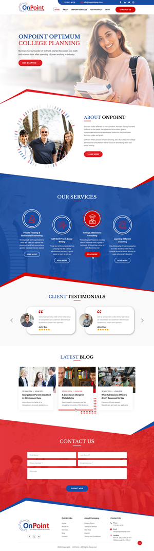 Web Design by Dreams Designs for Onpoint Prep | Design: #37116888