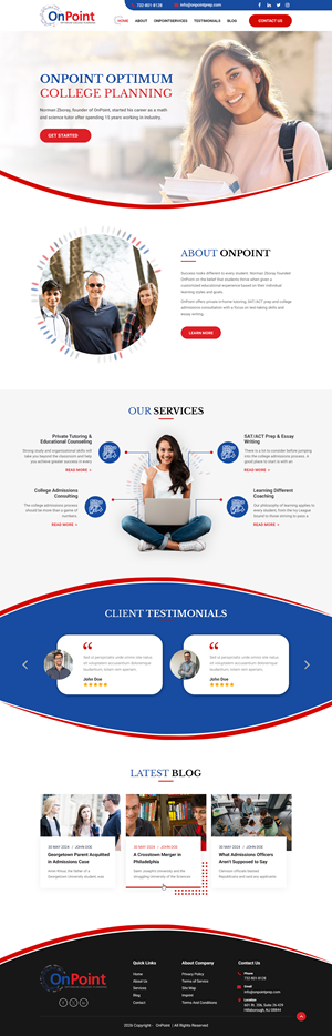 Web Design by Dreams Designs for Onpoint Prep | Design: #37117192