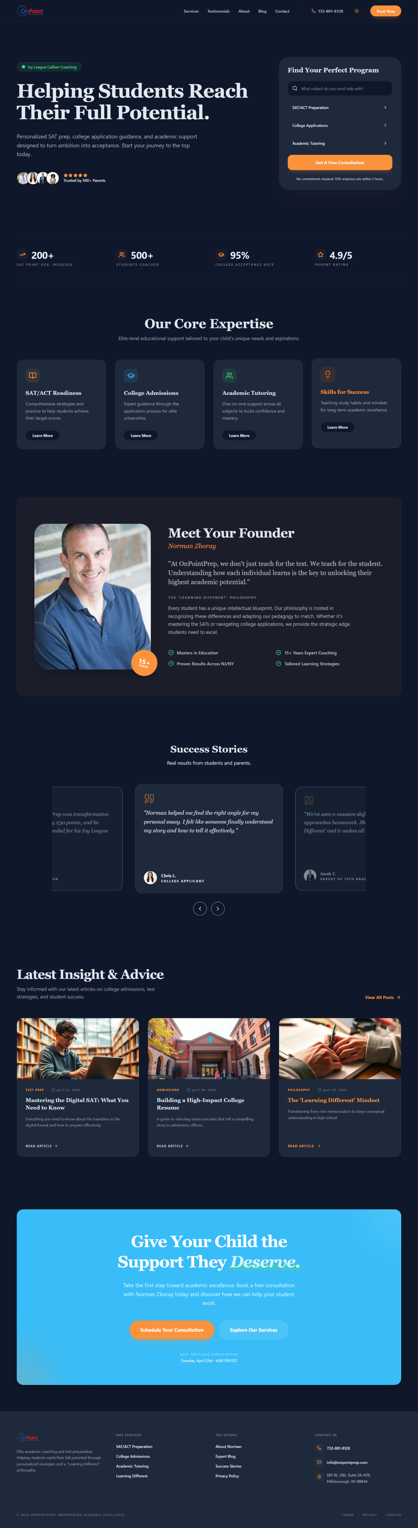 Web Design by mmi404 for Onpoint Prep | Design #37157804