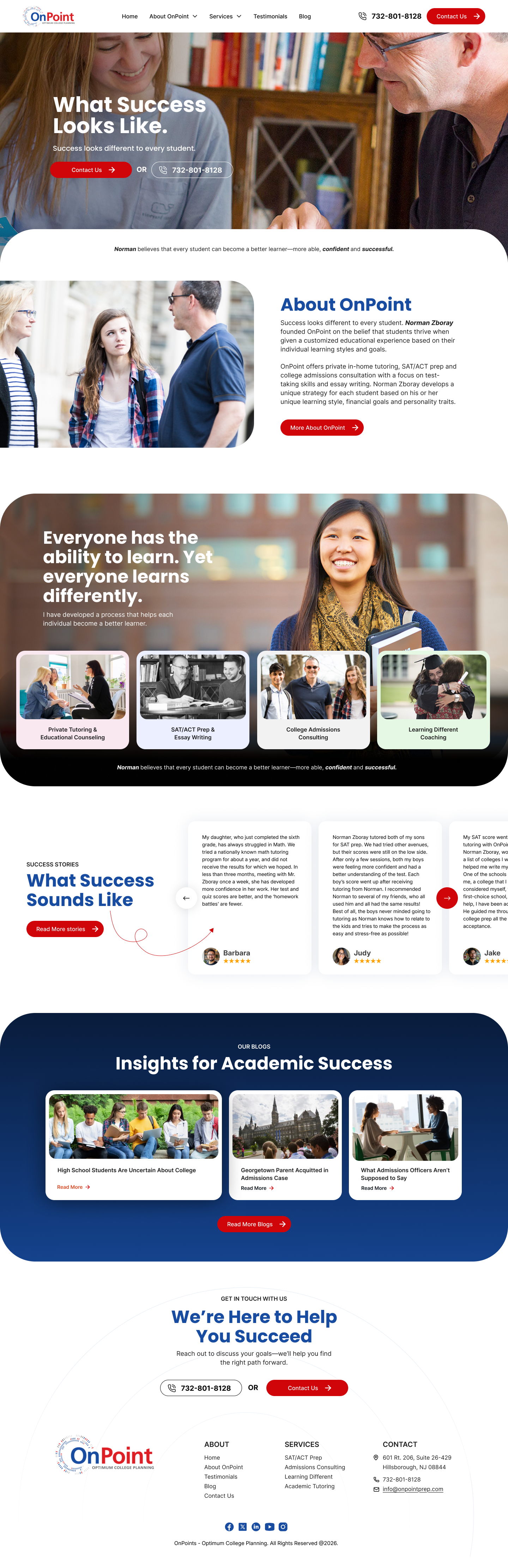 Web Design by RishiRich for Onpoint Prep | Design #37136968