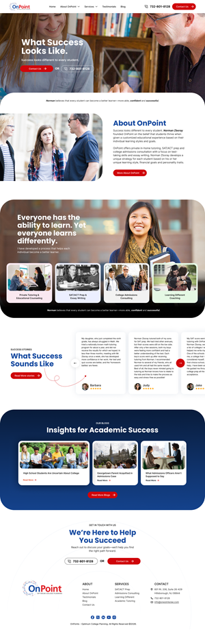 Web Design by RishiRich for Onpoint Prep | Design: #37136968