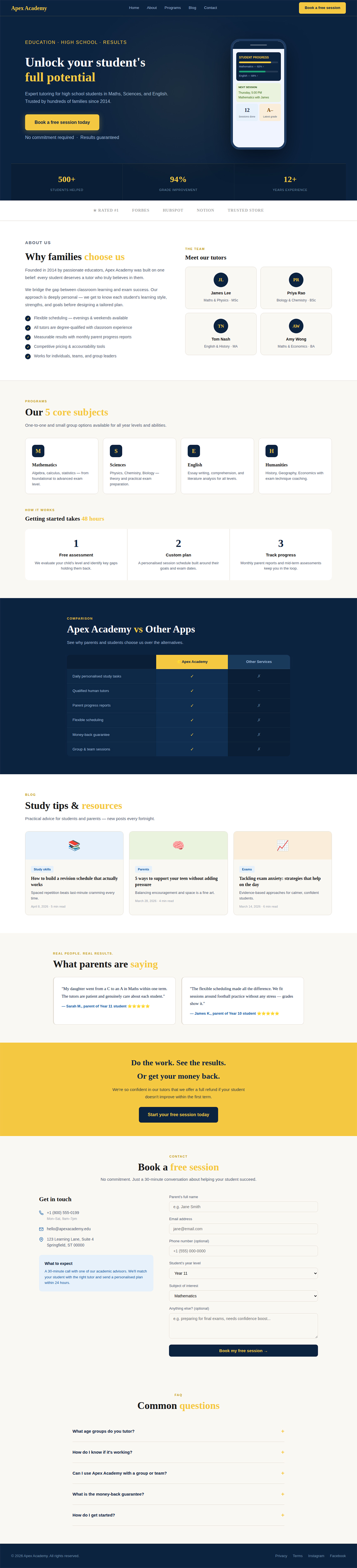 Web Design by Art Workout for Onpoint Prep | Design #37136557
