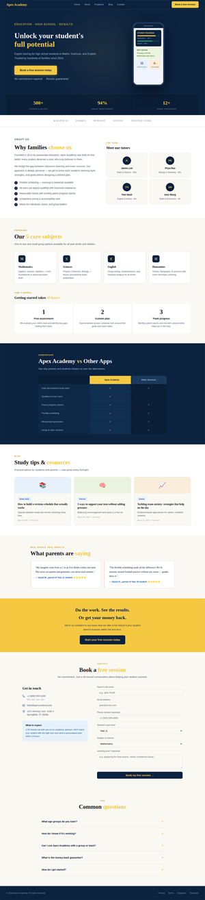Web Design by Art Workout for Onpoint Prep | Design: #37136557