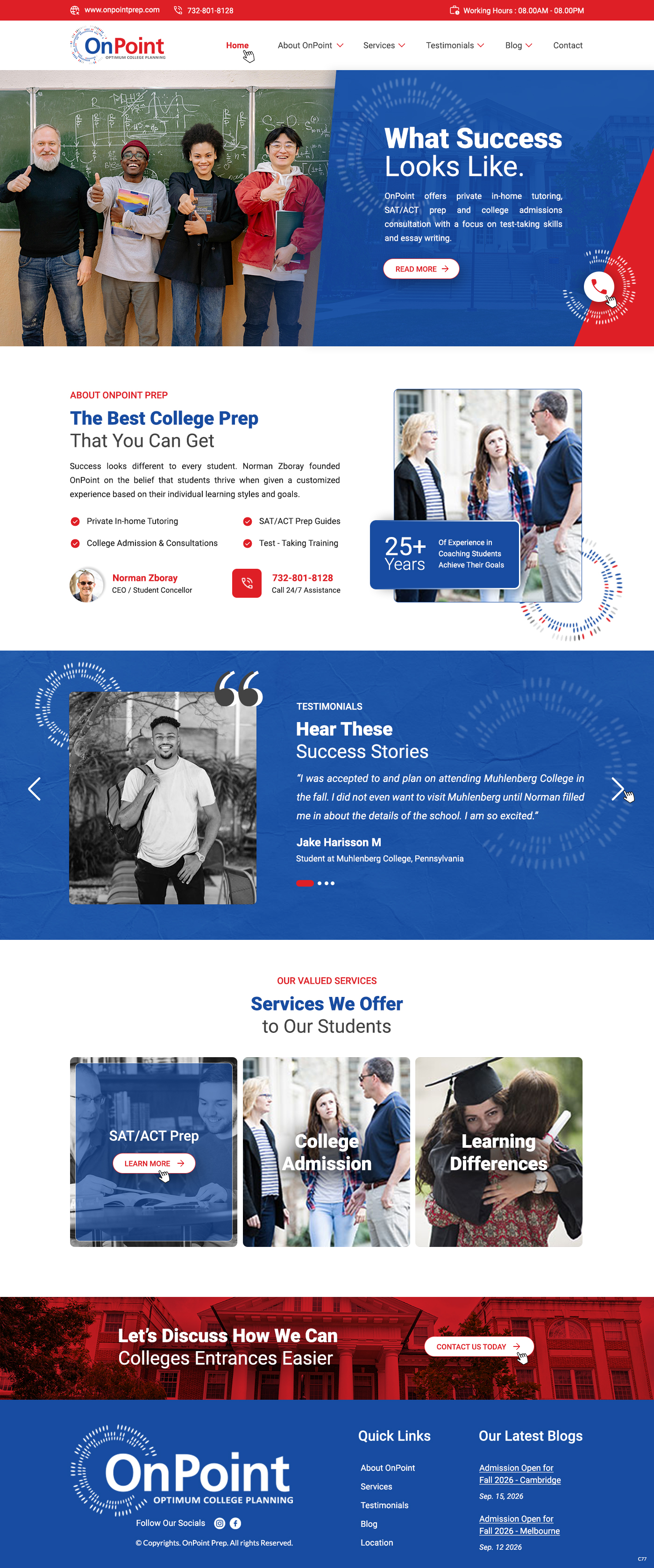 Web Design by pb for Onpoint Prep | Design #37116832