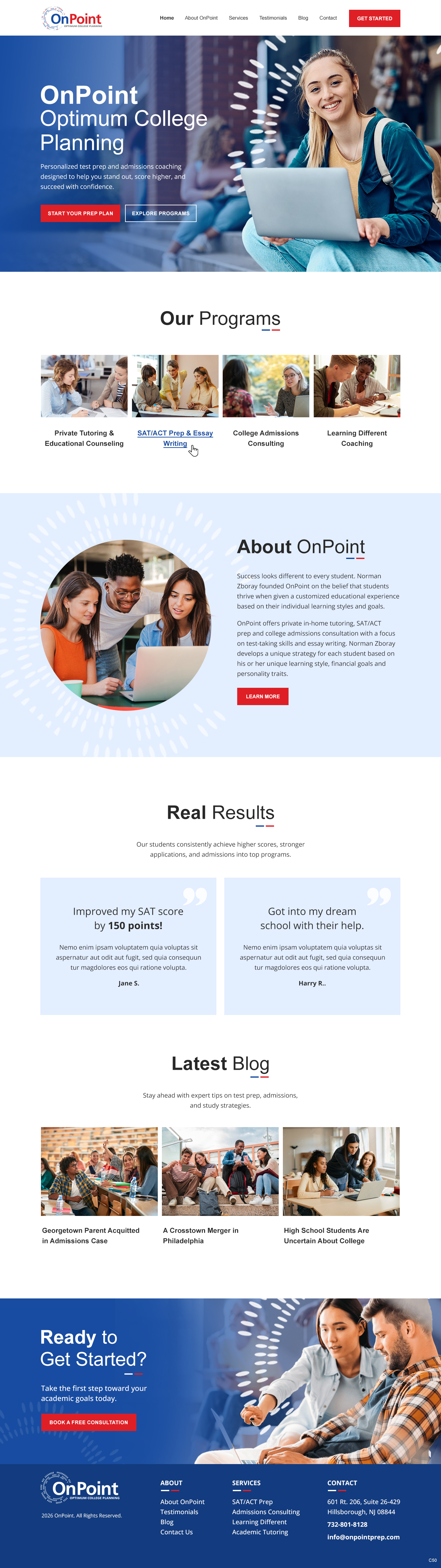 Web Design by pb for Onpoint Prep | Design #37116842