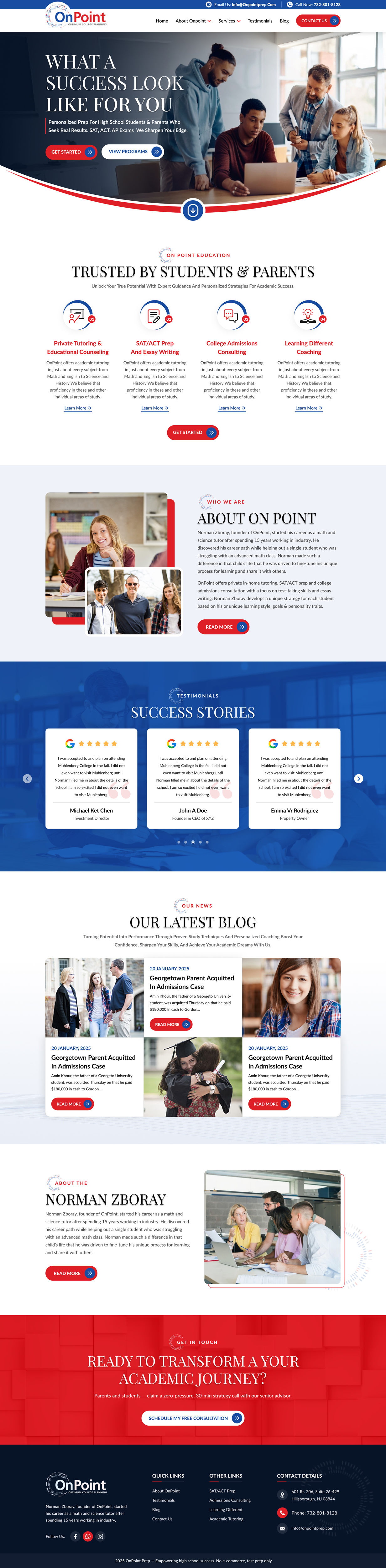 Web Design by Sbss for Onpoint Prep | Design #37120414