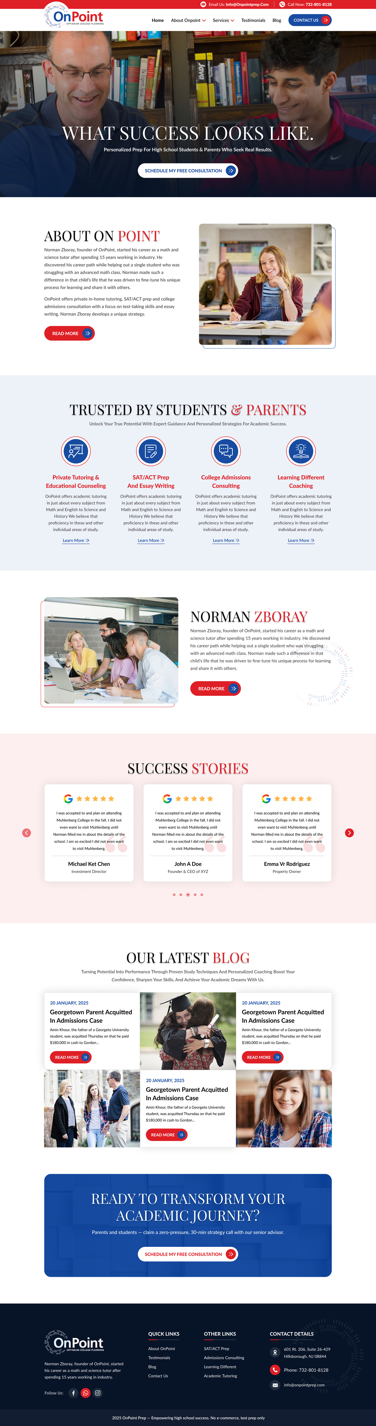Web Design by Sbss for Onpoint Prep | Design #37120415