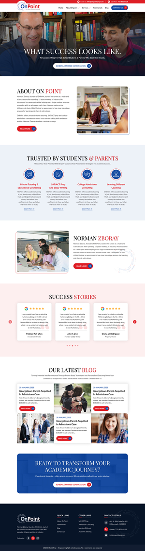 Web Design by Sbss for Onpoint Prep | Design: #37120415