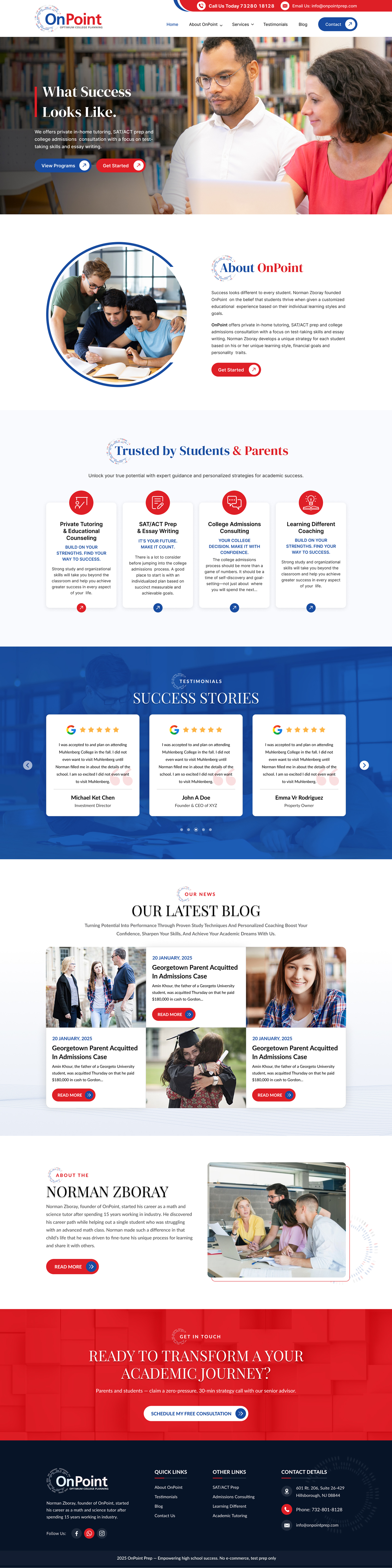 Web Design by Sbss for Onpoint Prep | Design #37126847