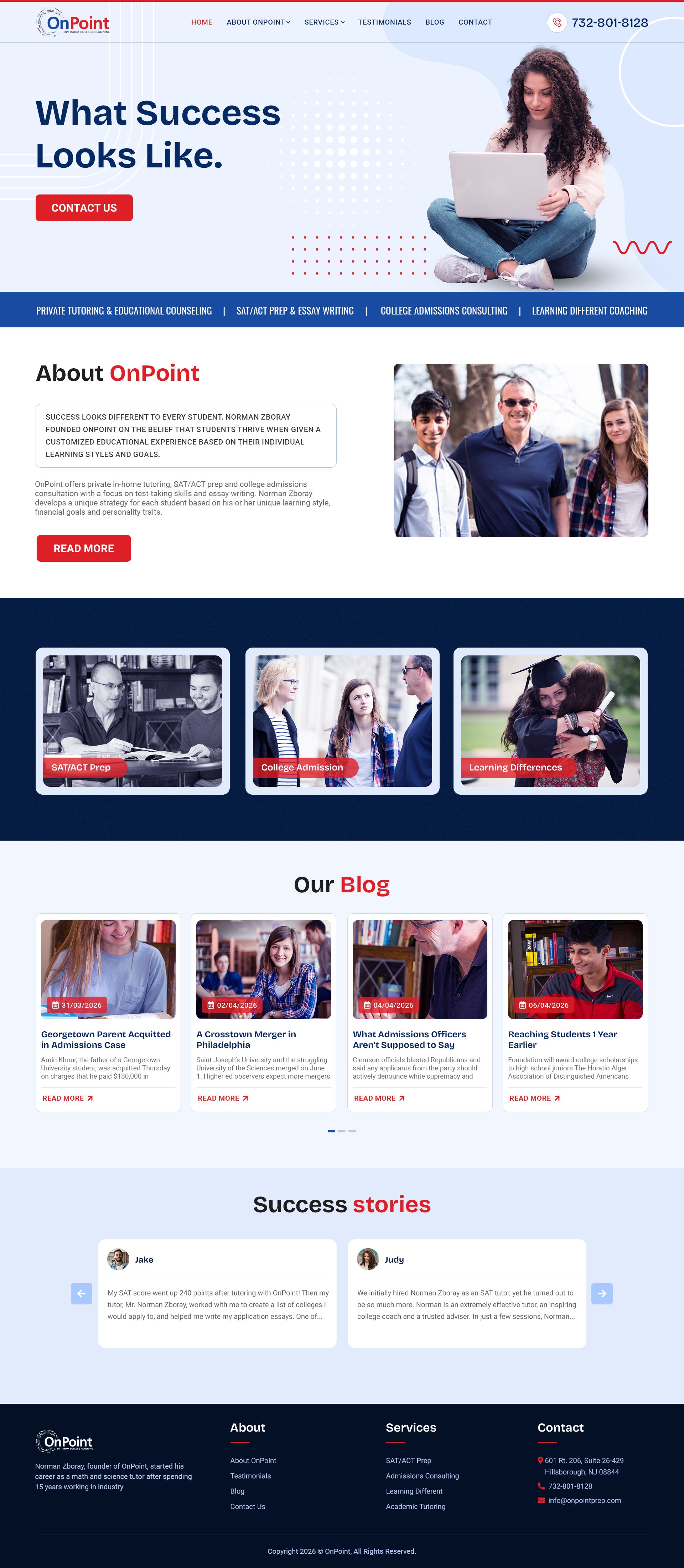 Web Design by NetSpidy for Onpoint Prep | Design #37116107
