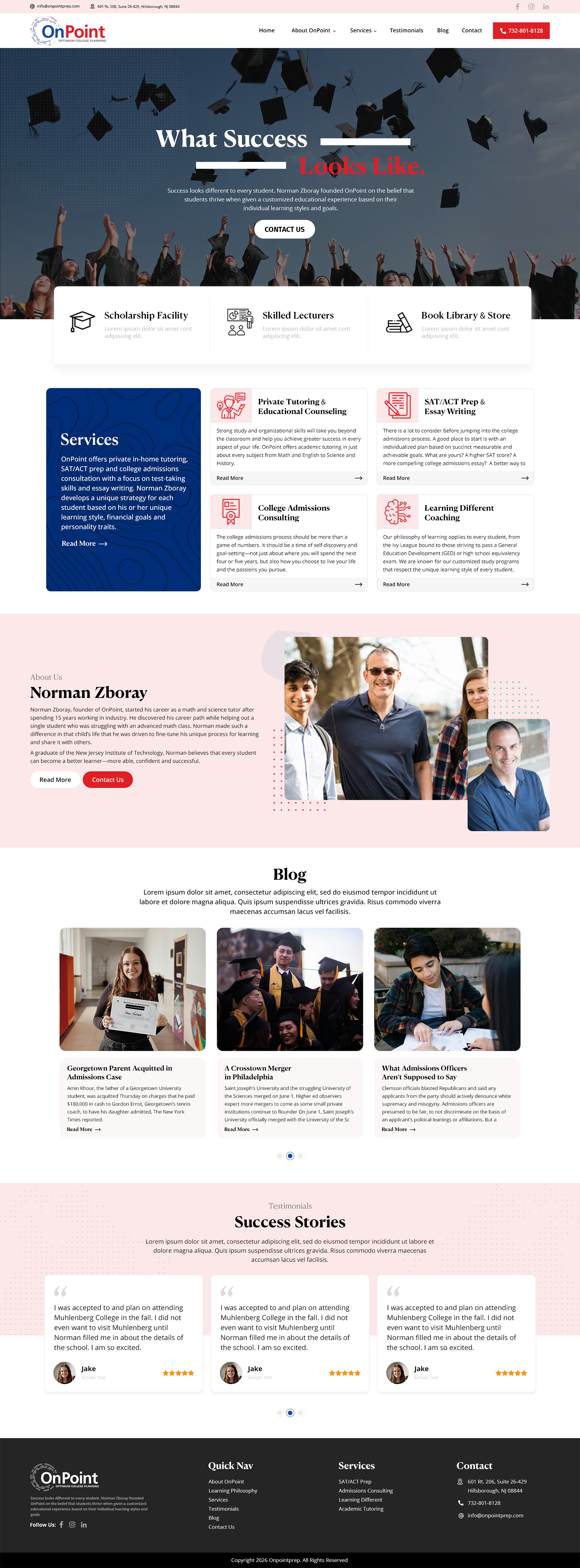 Web Design by NetSpidy for Onpoint Prep | Design #37116284