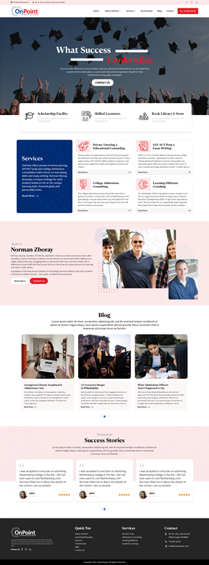 Web Design by NetSpidy for Onpoint Prep | Design: #37116284