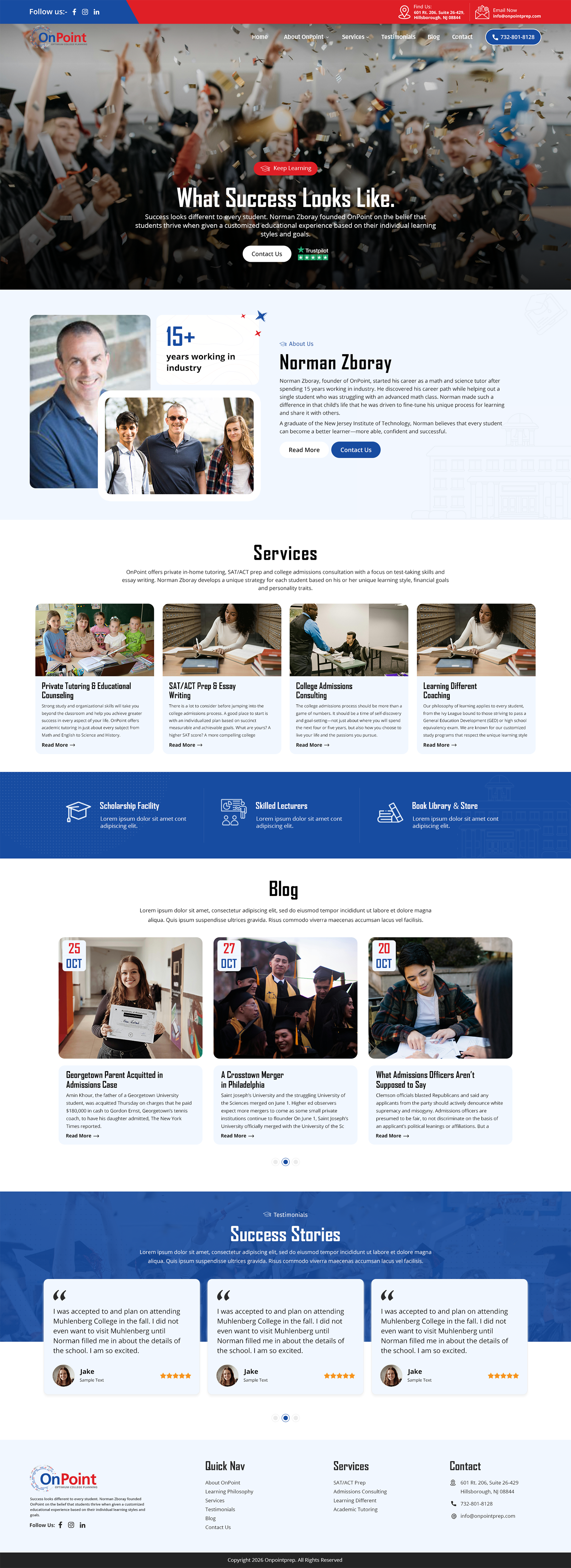 Web Design by NetSpidy for Onpoint Prep | Design #37123416
