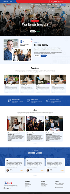 Web Design by NetSpidy for Onpoint Prep | Design: #37123416