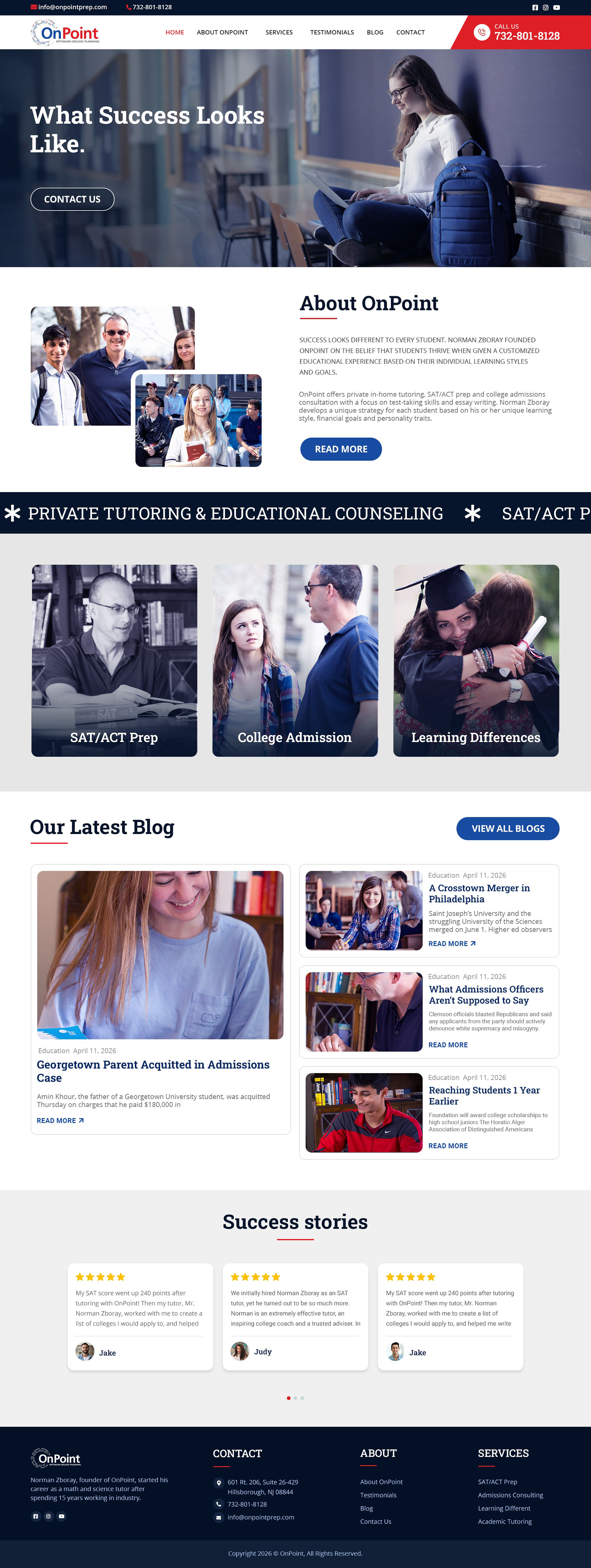 Web Design by NetSpidy for Onpoint Prep | Design #37146194
