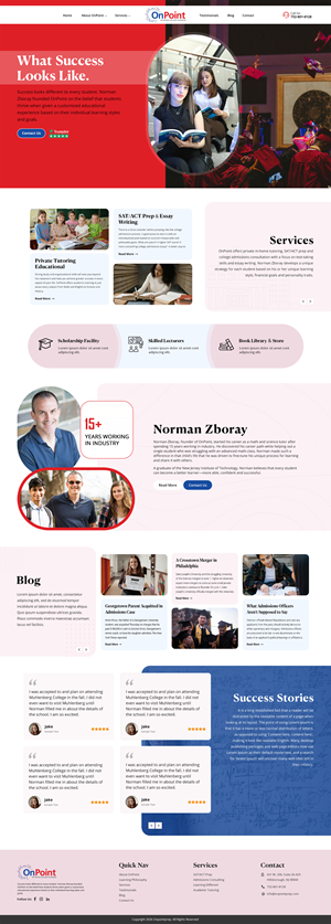Web Design by NetSpidy for Onpoint Prep | Design: #37146201