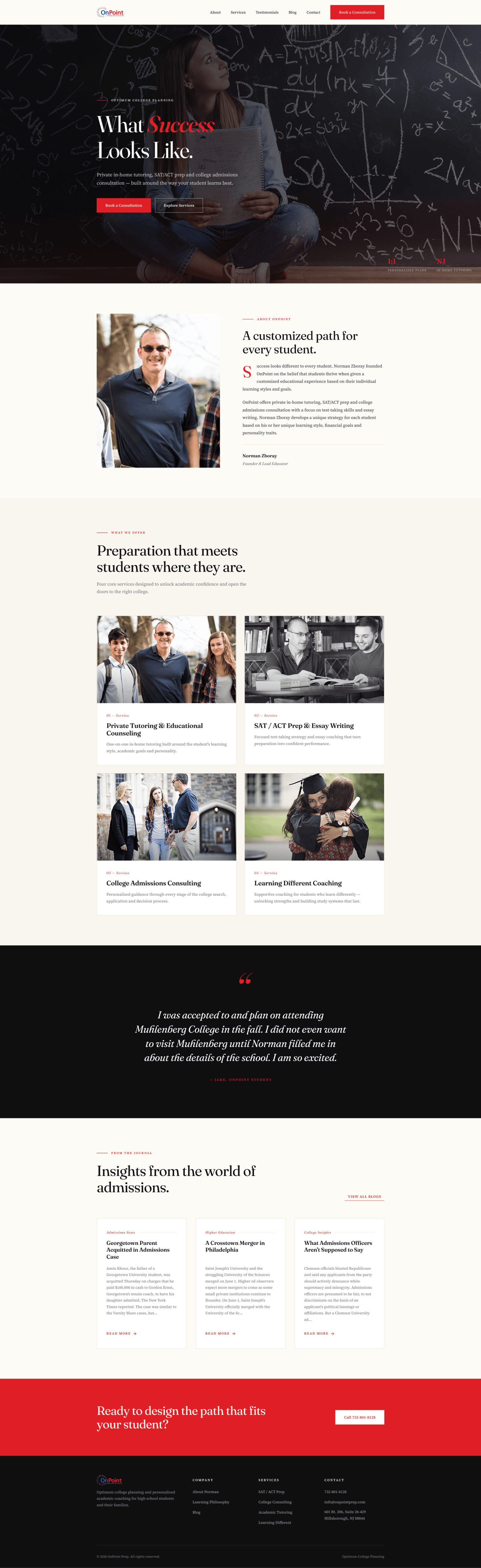 Web Design by victipedia for Onpoint Prep | Design #37117614