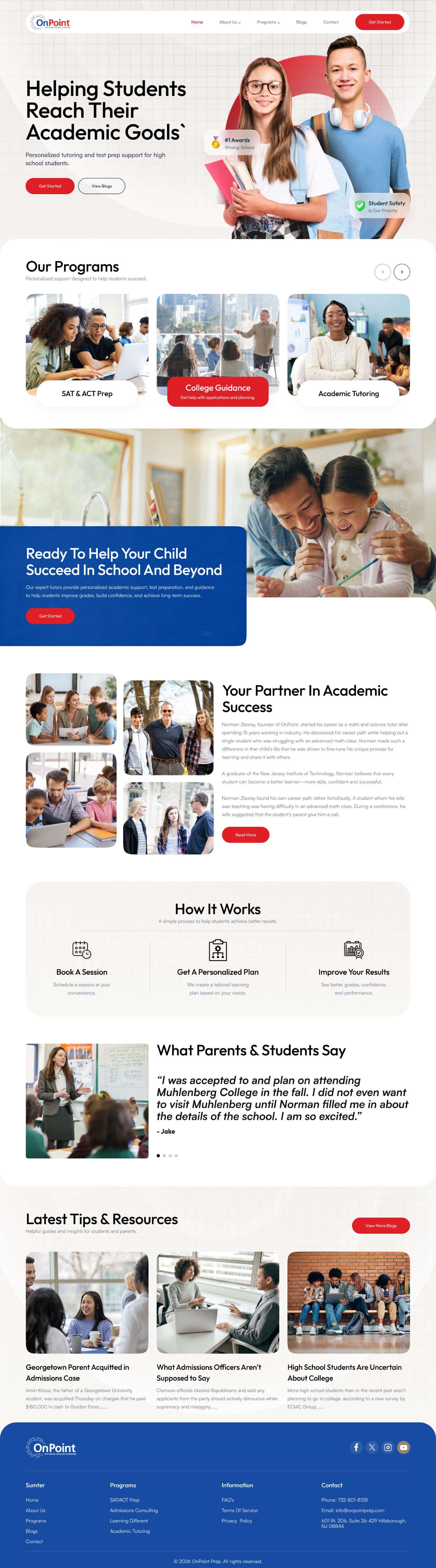 Web Design by victipedia for Onpoint Prep | Design #37117615