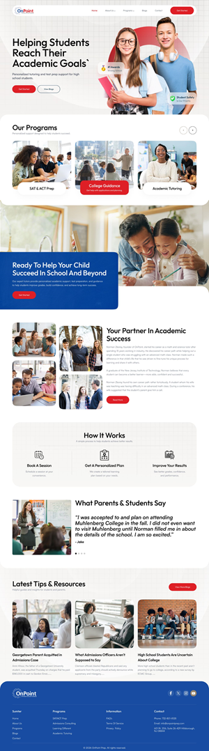 Web Design by victipedia for Onpoint Prep | Design: #37117615