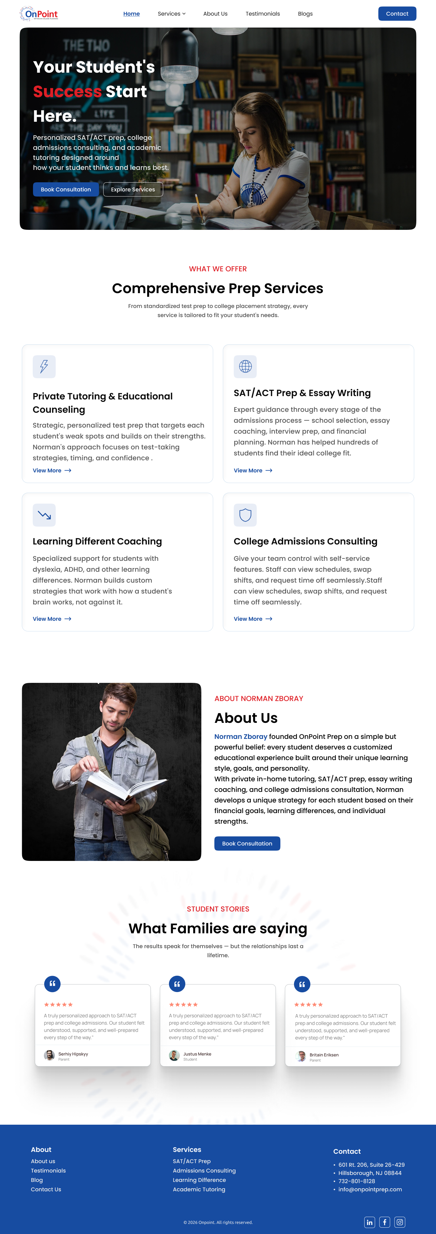 Web Design by victipedia for Onpoint Prep | Design #37117616