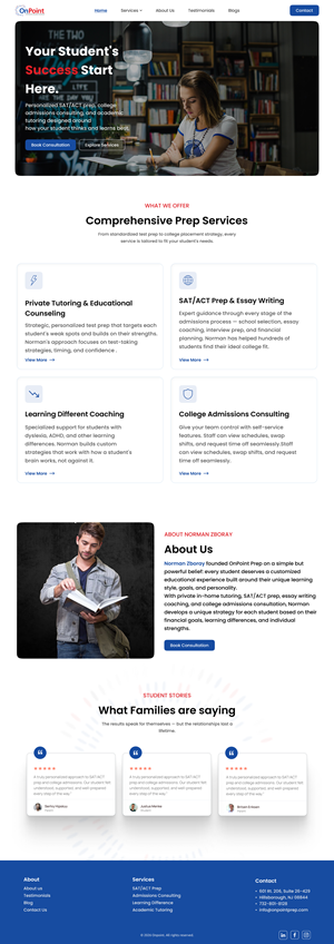 Web Design by victipedia for Onpoint Prep | Design: #37117616