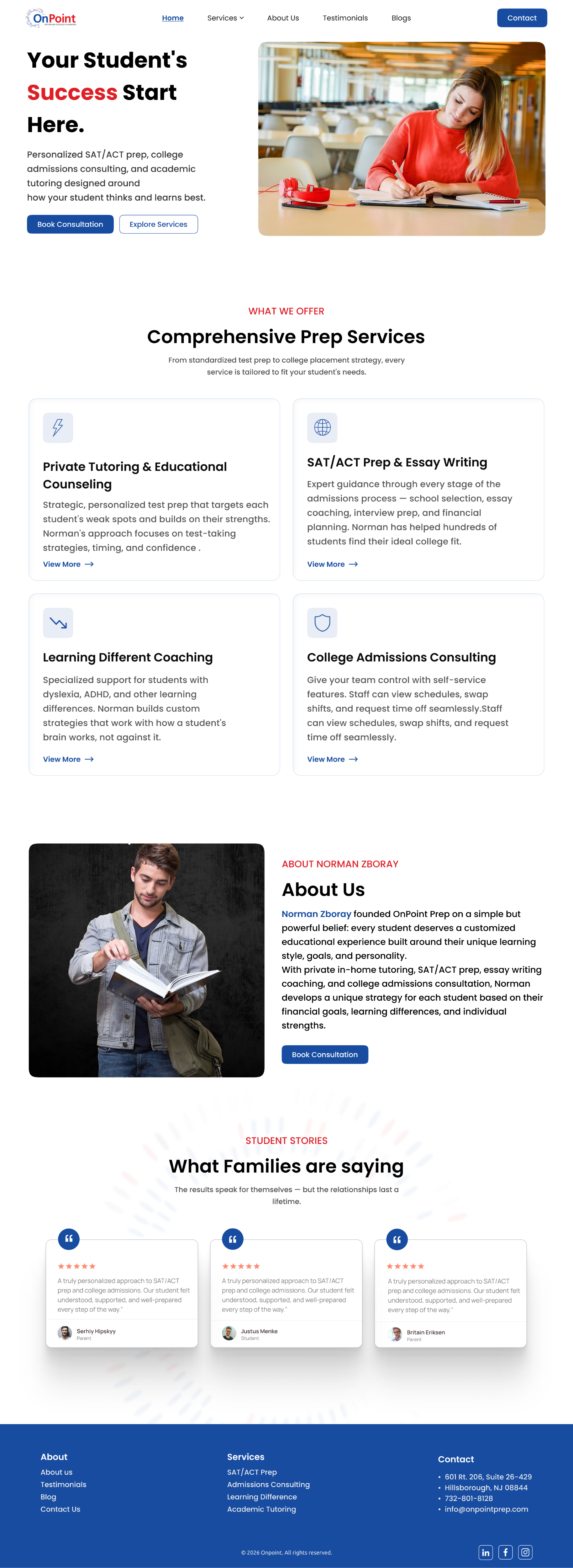 Web Design by victipedia for Onpoint Prep | Design #37117617