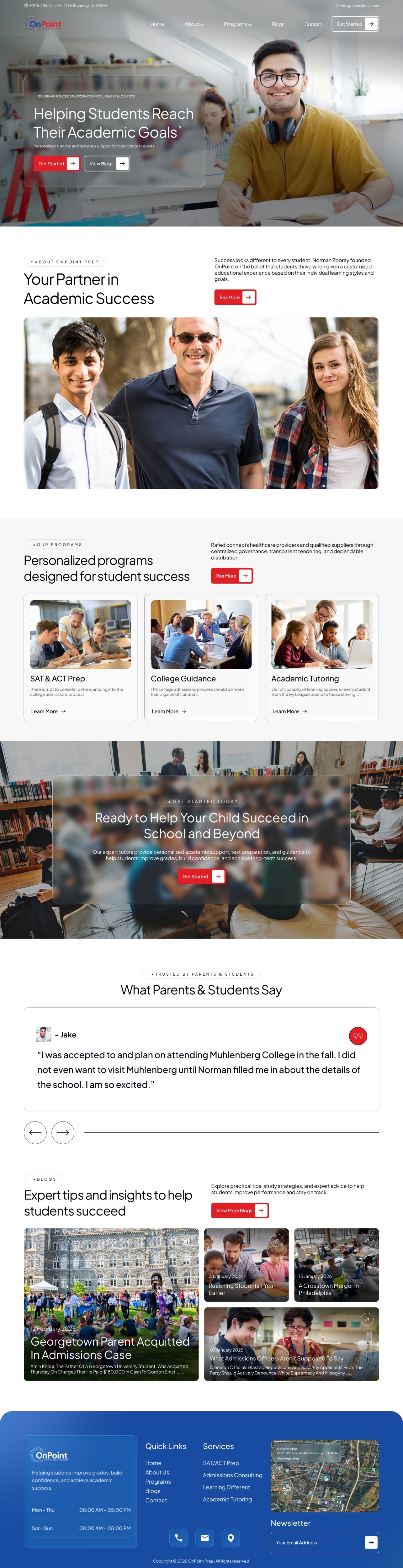 Web Design by victipedia for Onpoint Prep | Design #37122393